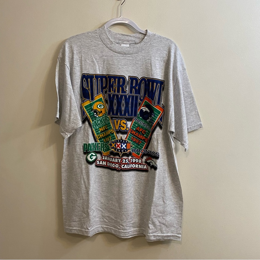 Logo 7 Vintage 1998 Superbowl XXXII Packers vs Broncos T-Shirt Men’s Sz X-Large‎ - Picture 8 of 11